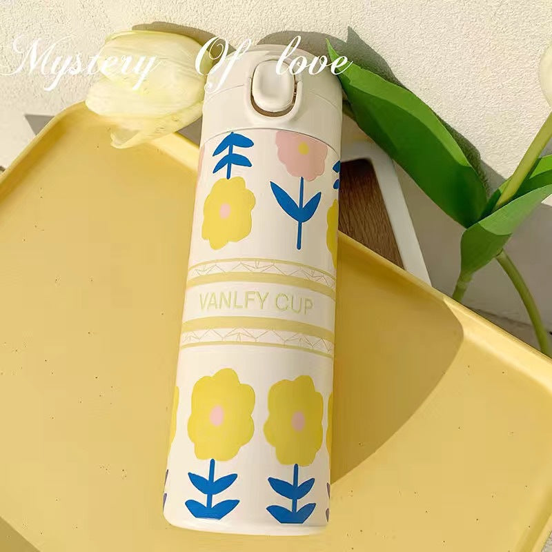 Ladies Insulated Drinking Bottle with Functional Lid and Creative Floral Design Stornfield