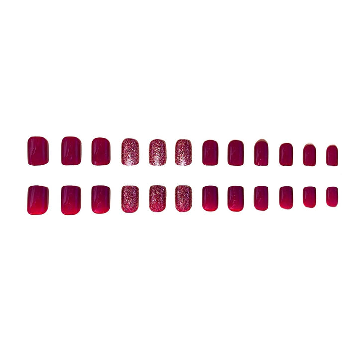 Glossy Press-On Nail Extensions with Glitter Stornfield