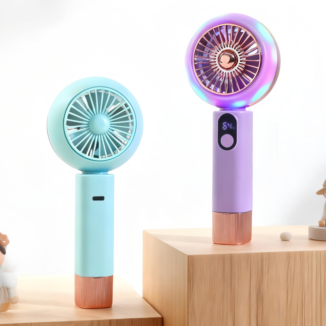 Ladies Portable Hand Fan with LED Color Changing Stornfield