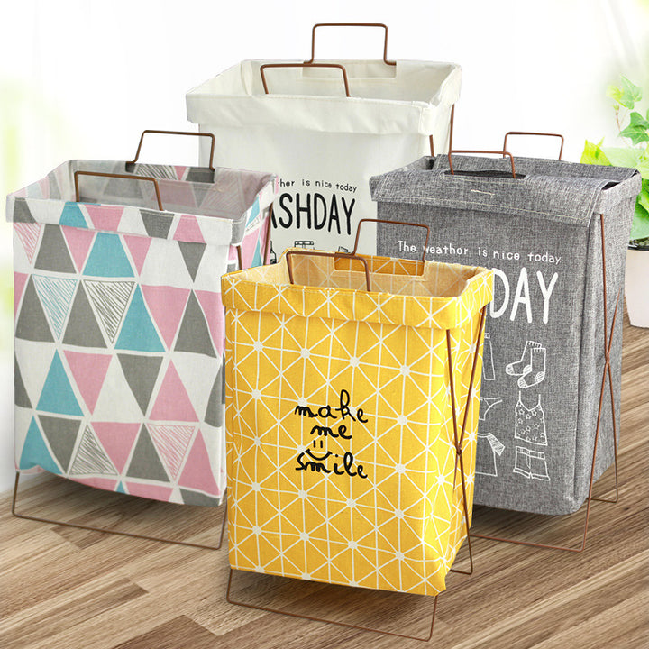 Decorative laundry basket with inspiring quotes Stornfield