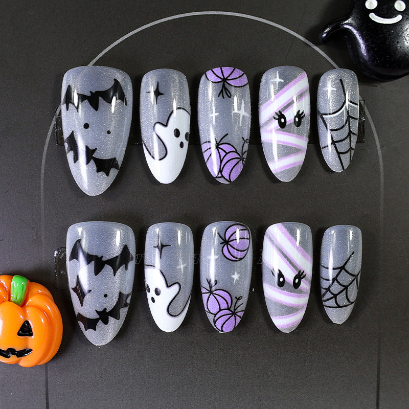 Artificial nail set with spooky Halloween designs Stornfield