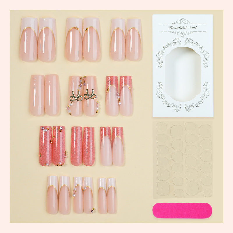 Decorative Press-On Nail Set with Glamorous Accents Stornfield