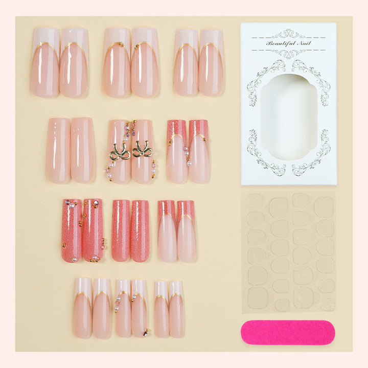 Decorative Press-On Nail Set with Glamorous Accents Stornfield
