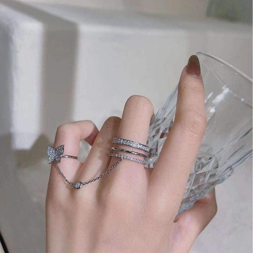Playful ring set with butterfly elements Stornfield