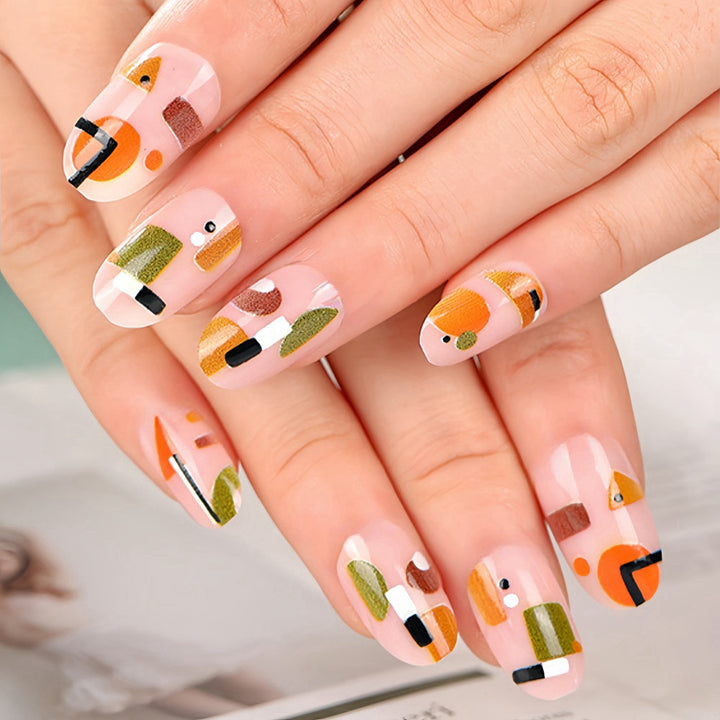 Artificial nails with geometric design Stornfield