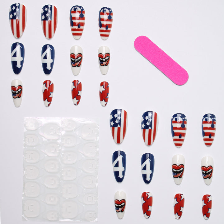 Artificial nails with creative patriotic design Stornfield