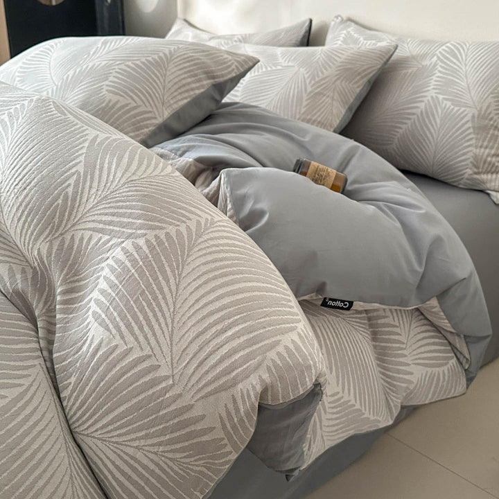 Reversible Printed Duvet Cover Set with Sateen-Feel Pillowcases