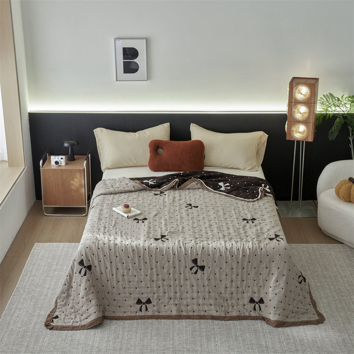 Quilted Cartoon Cotton Duvet Cover Set with Soft Reversible Sherpa Lining