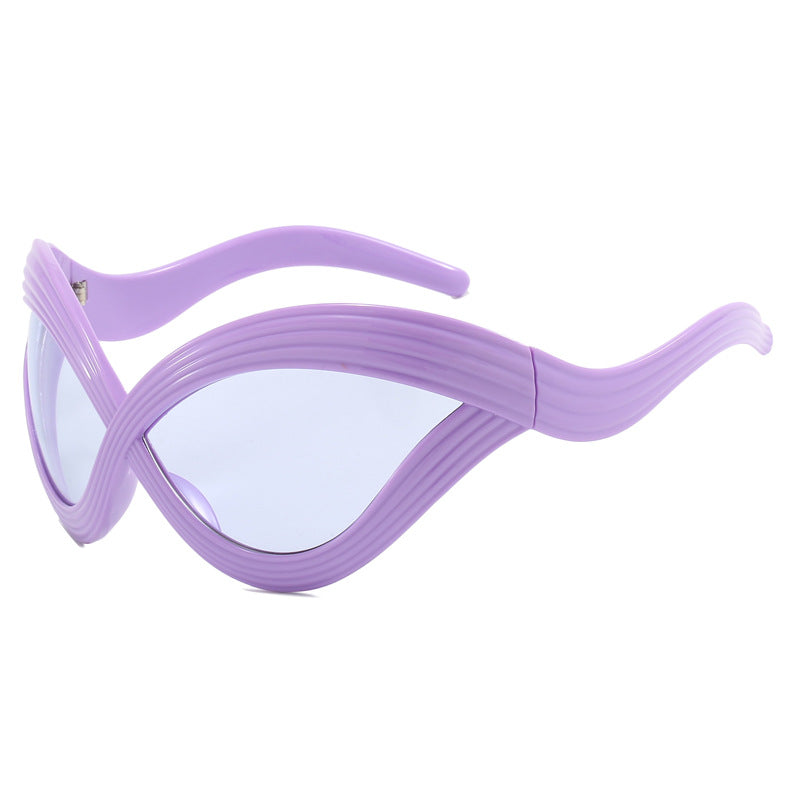 Women trendy designer sunglasses with curved frame Stornfield