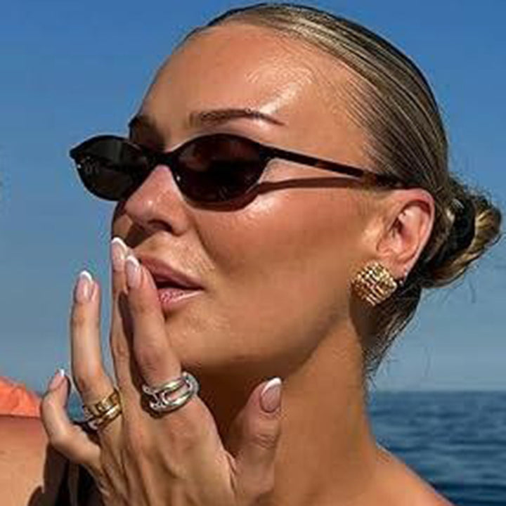 Women oval-shaped sunglasses with transparent frame and UV protection Stornfield