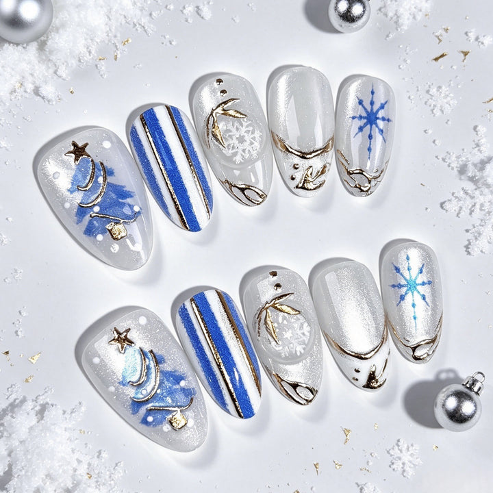 Chic Decorative Press-On Nail Art Set