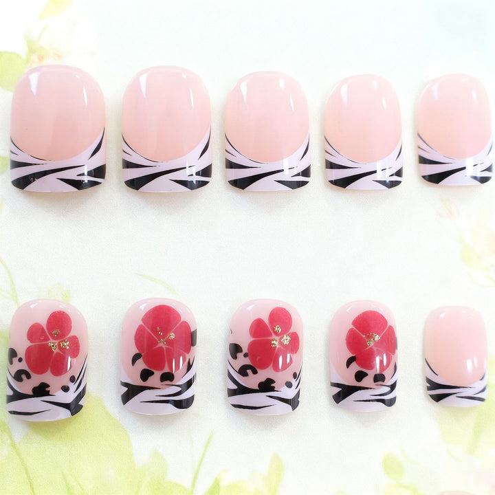 Floral French Nail Art Extensions Stornfield