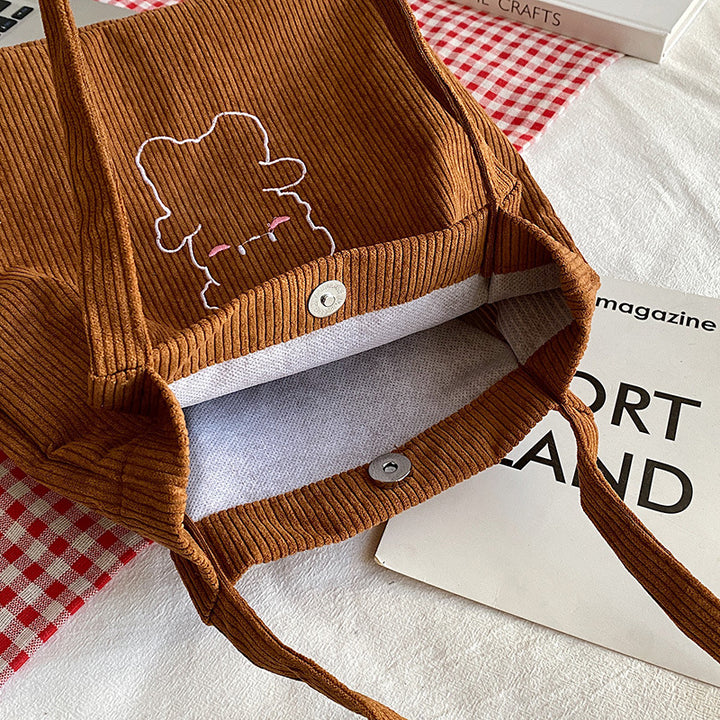 Cute Cartoon Bear Canvas Tote