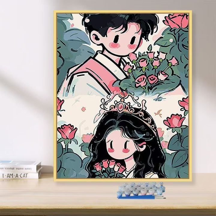 Playful Illustrated Couple Wall Art Stornfield