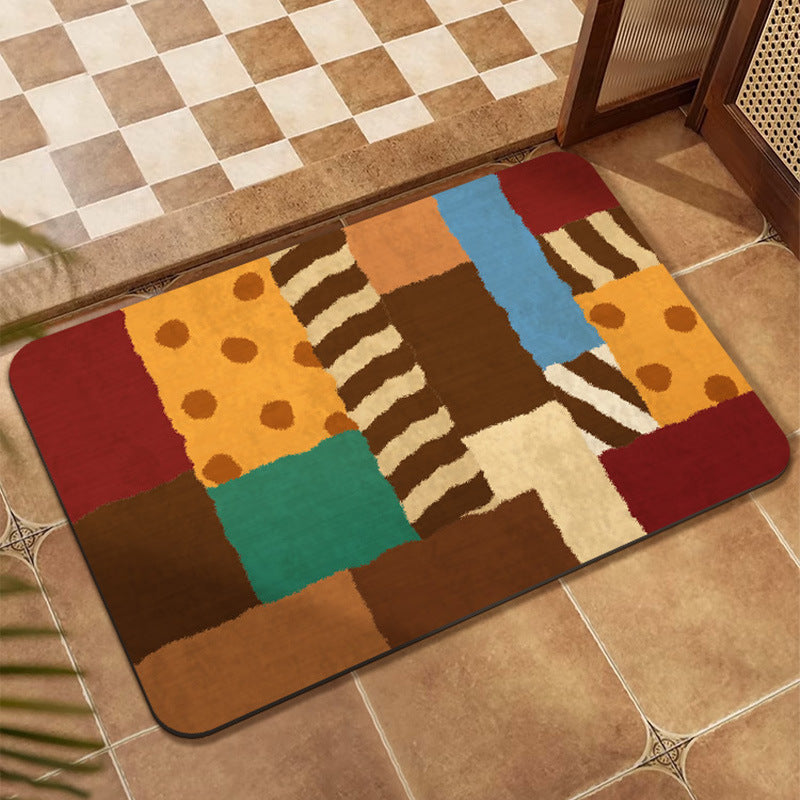 Colorful Patchwork Design Floor Mat Stornfield