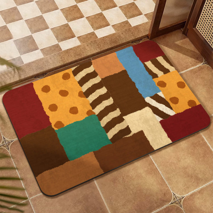 Colorful Patchwork Design Floor Mat Stornfield