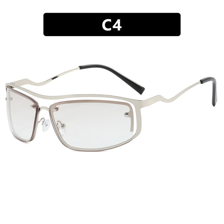 Women’s futuristic sunglasses with an elegant metal frame and high-transparent lenses Stornfield