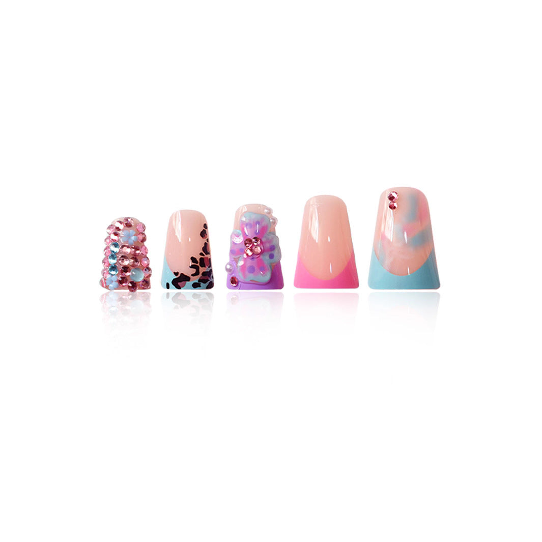 Artistic 3D Floral Press-On Nail Extensions Stornfield