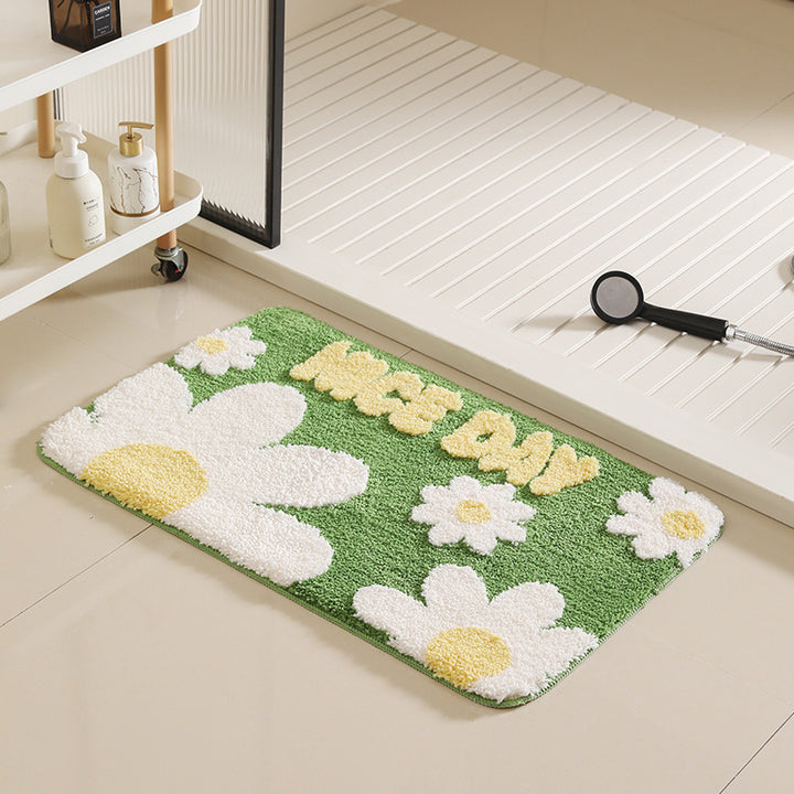 Artistic Leaf Pattern Bath Mat
