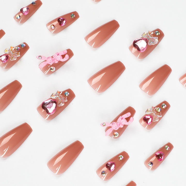 Artificial nail extensions with artistic decorations Stornfield