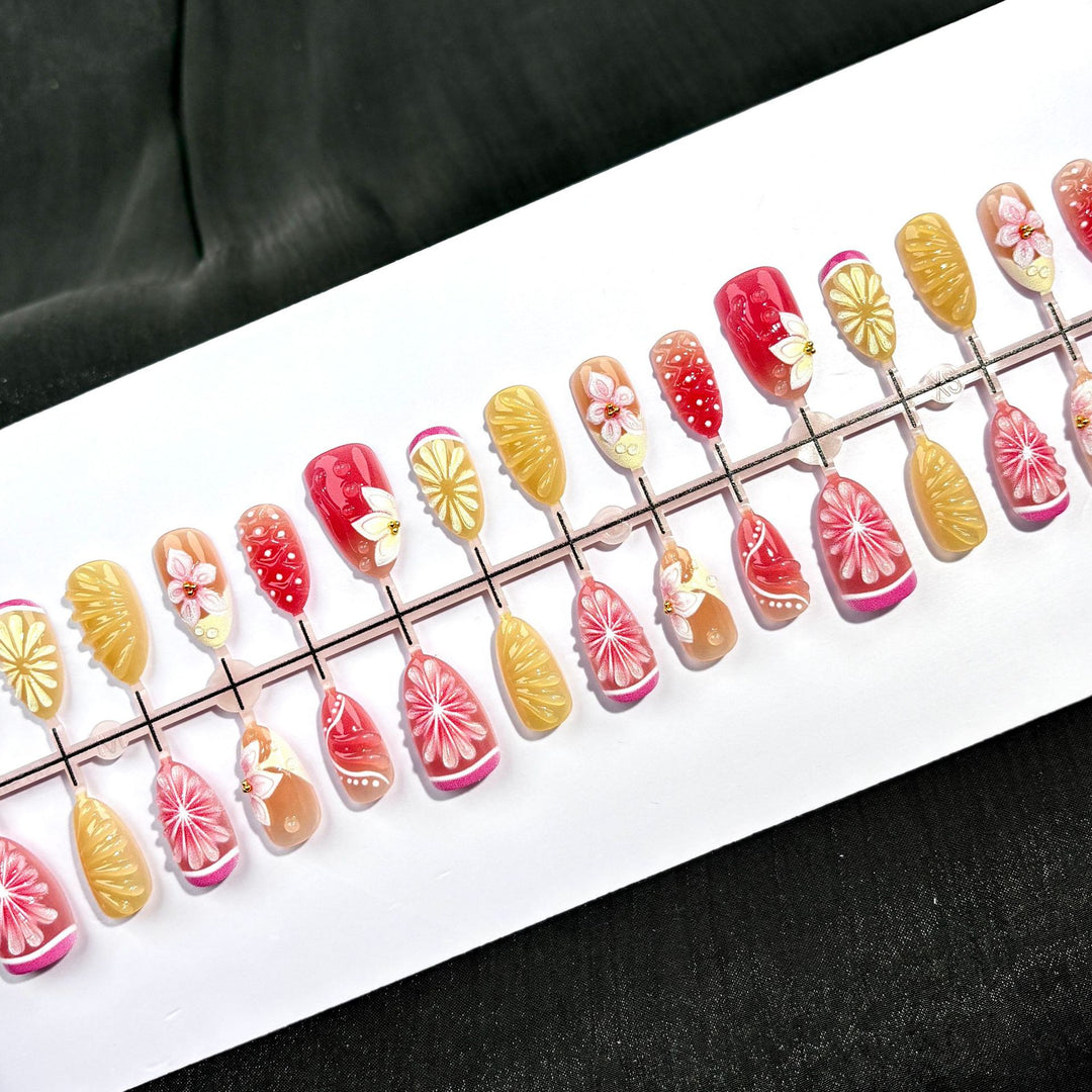 Elegant Polka Dot and Lace Press-On Nail Set