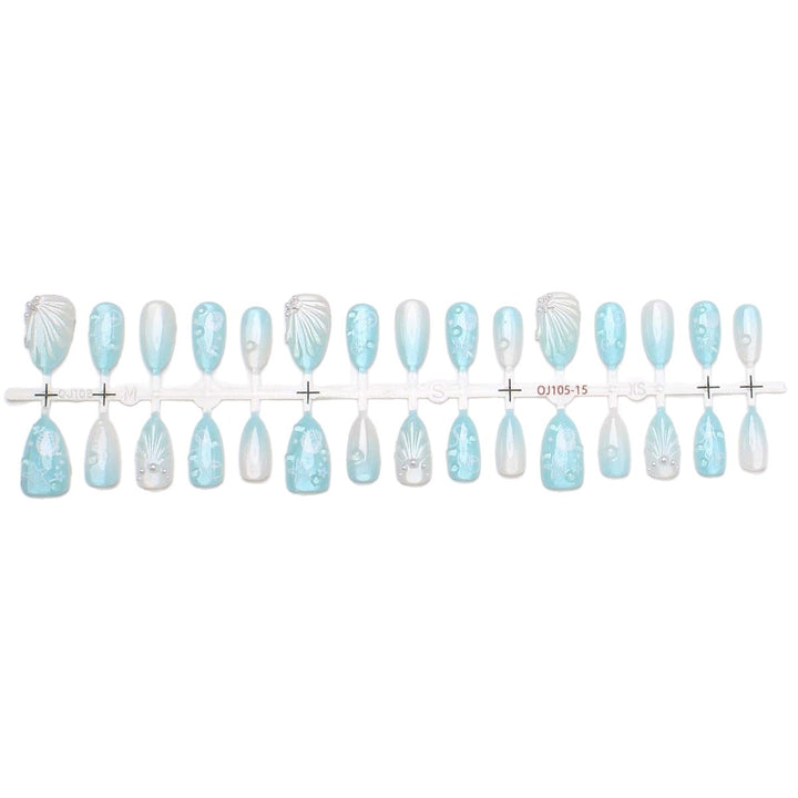 Artistic Ocean-Inspired Press-On Nail Set Stornfield