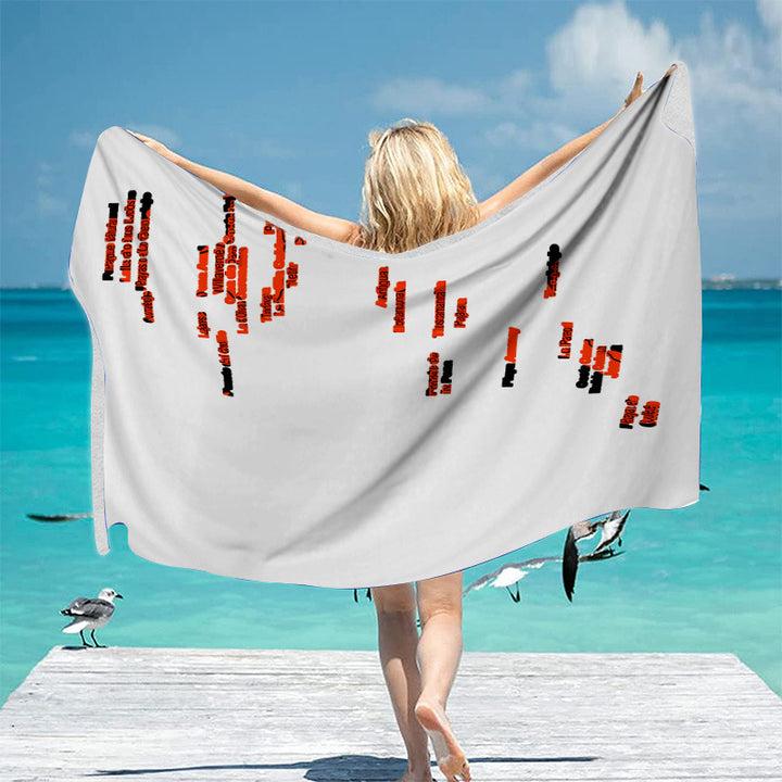 Beach towel with unique geographical motifs Stornfield