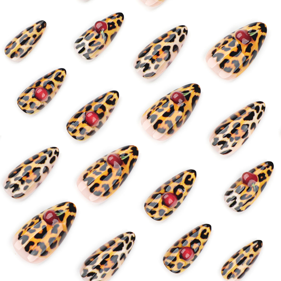 Artful stiletto nails with leopard pattern and accents Stornfield
