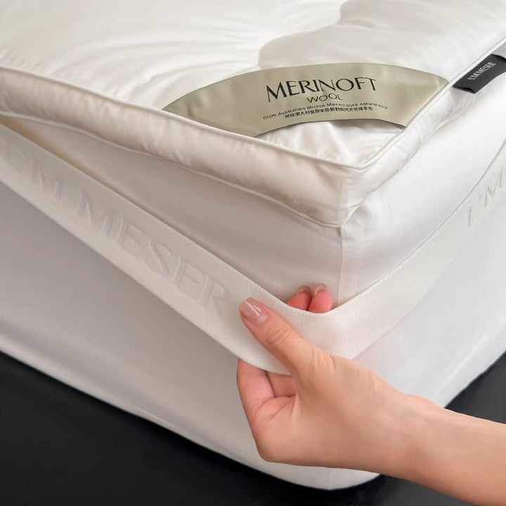 Quilted Hypoallergenic Fitted Mattress Topper with Elastic Corner Straps