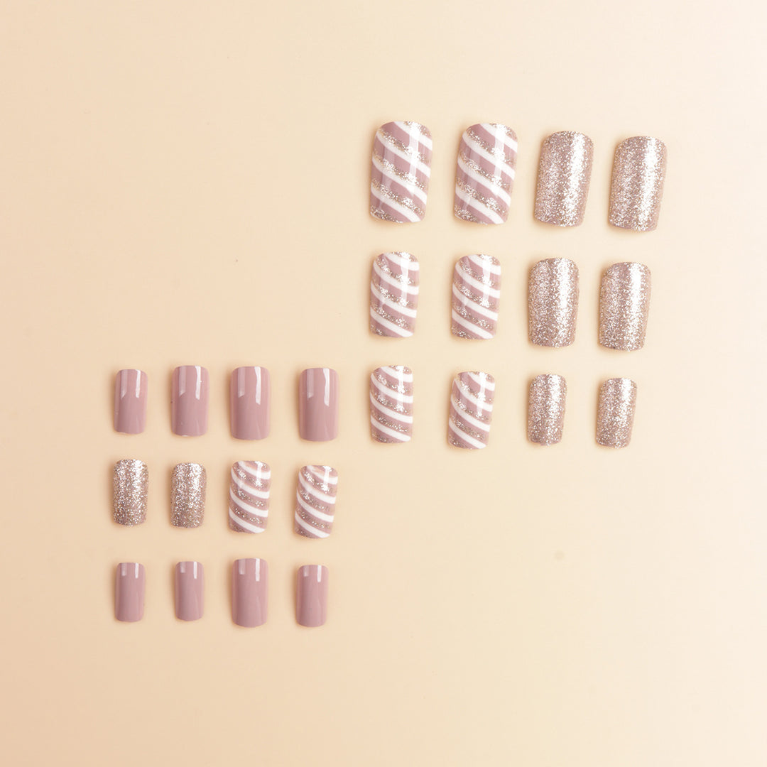 Glittery Press-On Nail Tips Set Stornfield