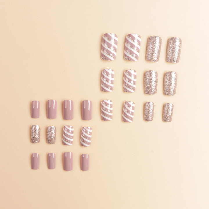 Glittery Press-On Nail Tips Set Stornfield