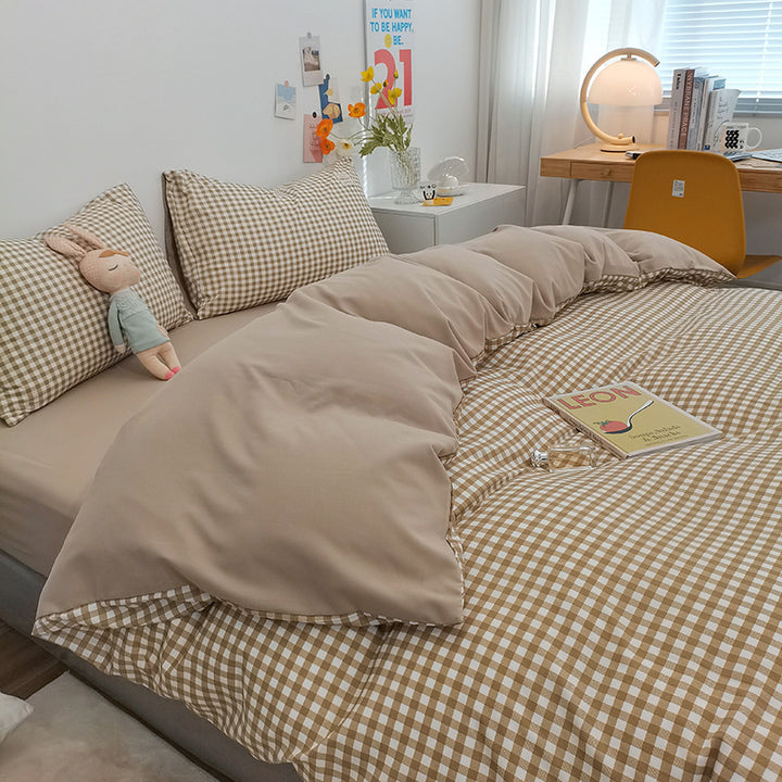 Stylish Checkerboard Pattern Bedding Set