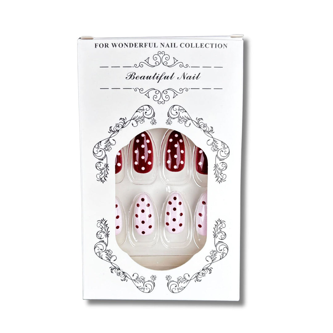 Decorative Press-On Nail Art Set with Charming Dots