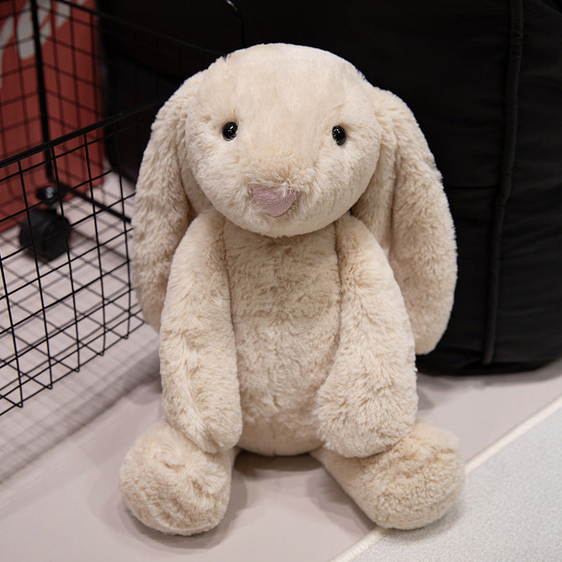 Plush Long-Eared Sitting Bunny Cuddle Doll with Ultra-Soft Faux Fur and Embroidered Features Stornfield