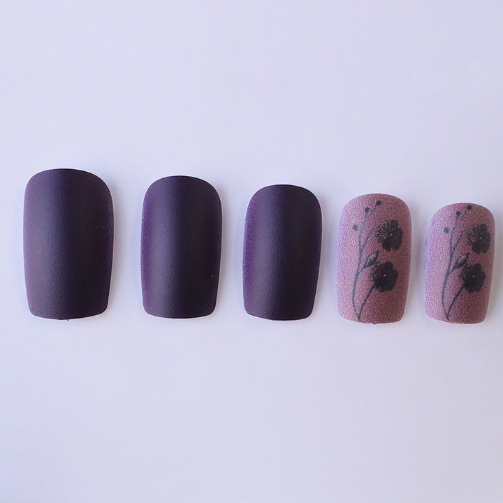 Elegant Floral Matte Nail Art Stornfield