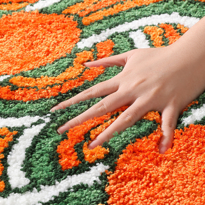 Vibrant Floral Pattern Bath Mat