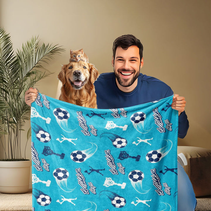 Sports-Themed Fleece Throw Blanket