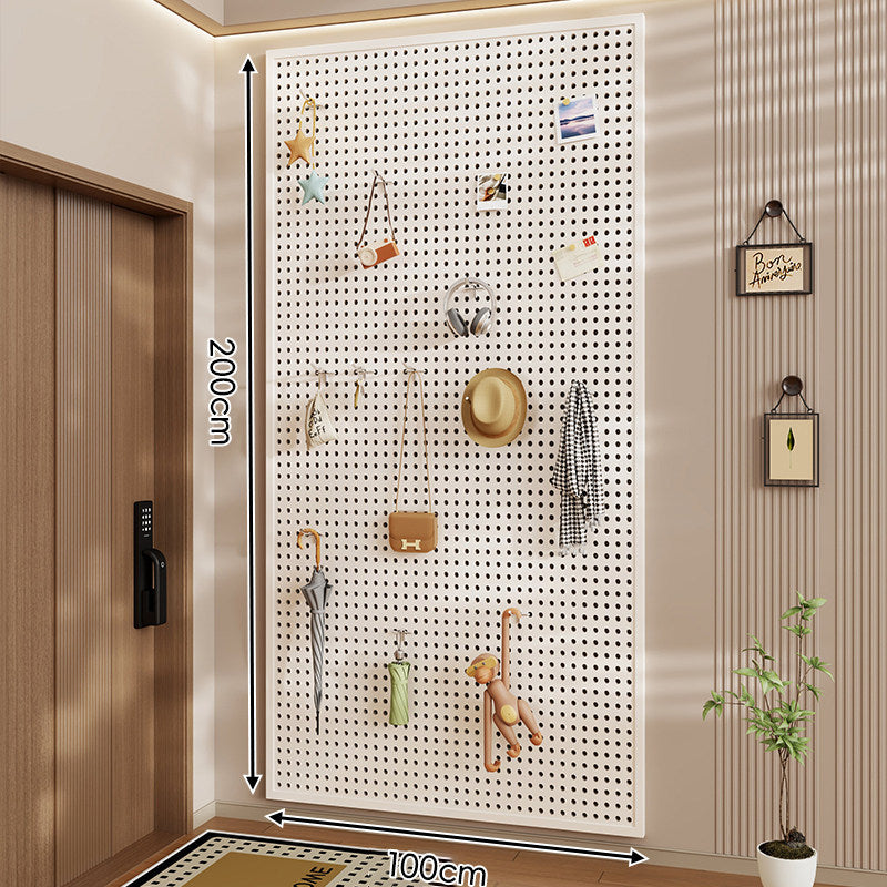Wall-Mounted Perforated Pegboard Organizer Panel Large Square with Modular Hooks and Accessories