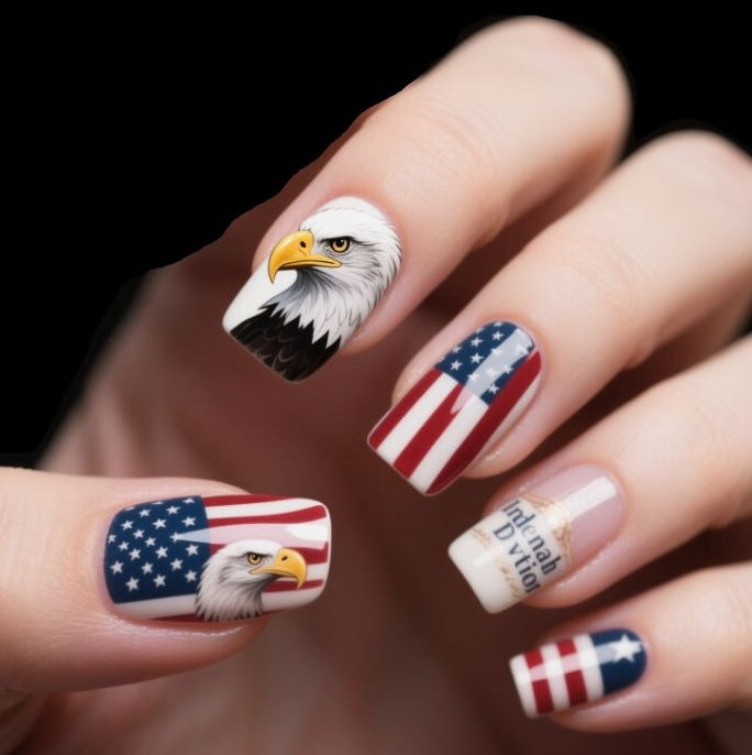 Patriotic Glitter Gel Nail Art Stornfield