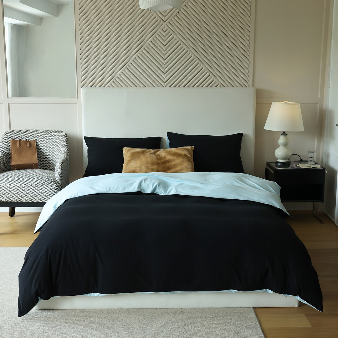 Stonewashed Cotton Duvet Cover & Oversized Comforter