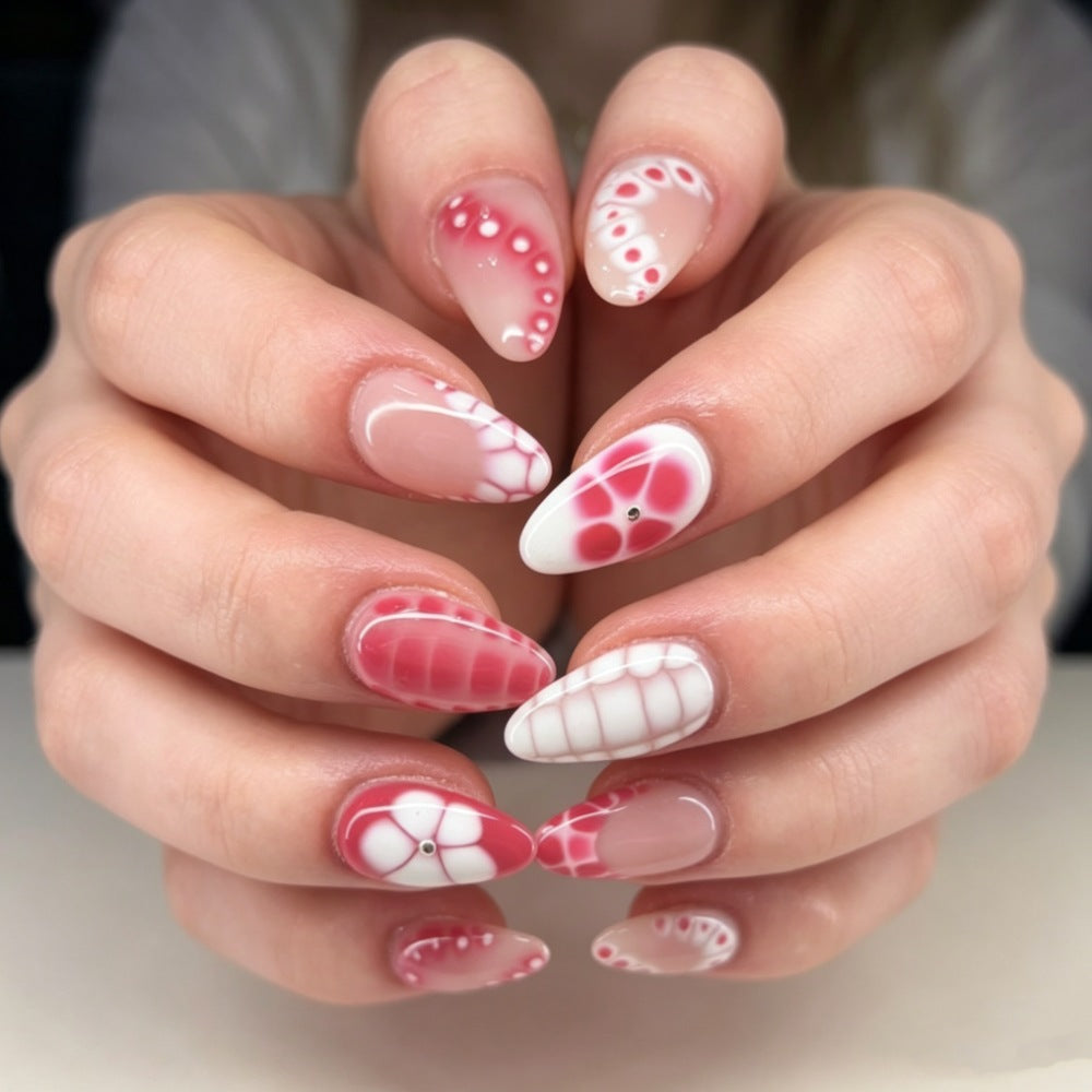 Creative Press-On Nail Art Set with Abstract Patterns Stornfield