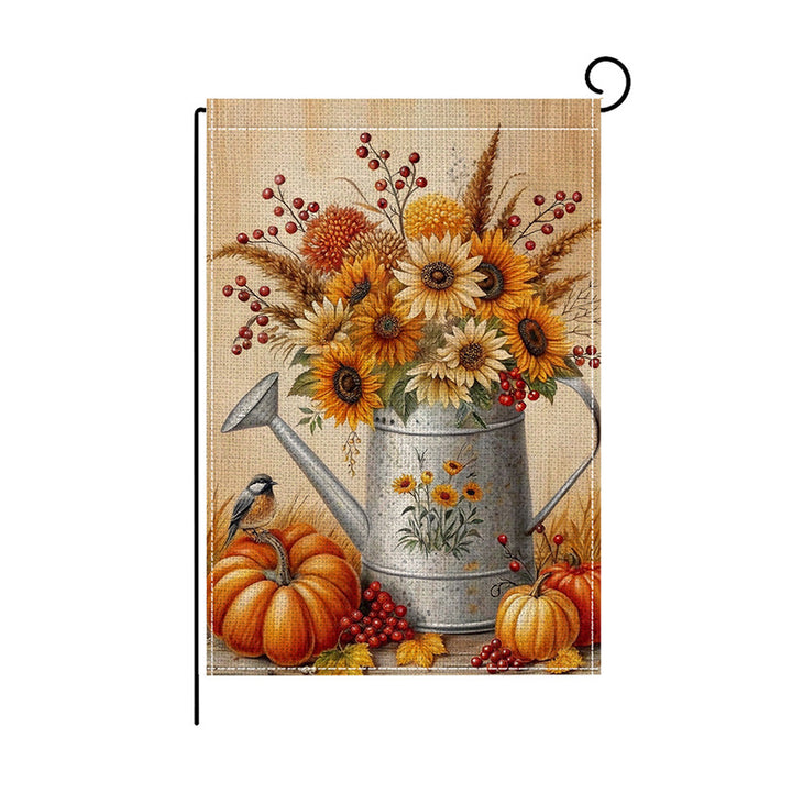 Outdoor Fall Sunflower and Pumpkin Decorative Garden Flag