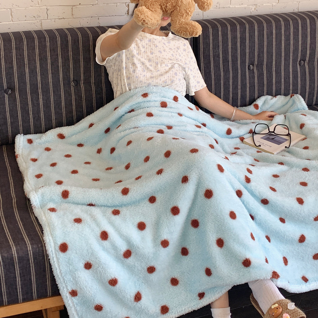 Plush Oversized Sherpa Polka Dot Throw Blanket