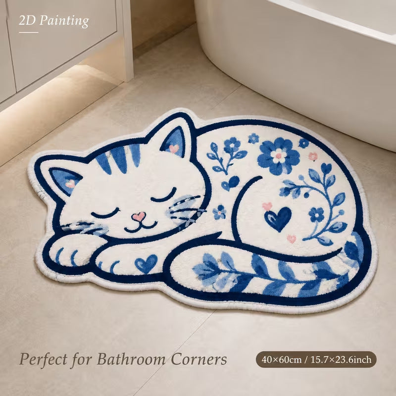 Cat-Themed Soft Bath Mat
