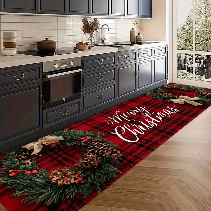 Festive Holiday Kitchen Runner Mat
