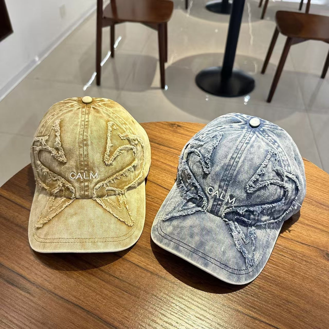 Unisex Distressed Denim Embroidered Cap Stornfield