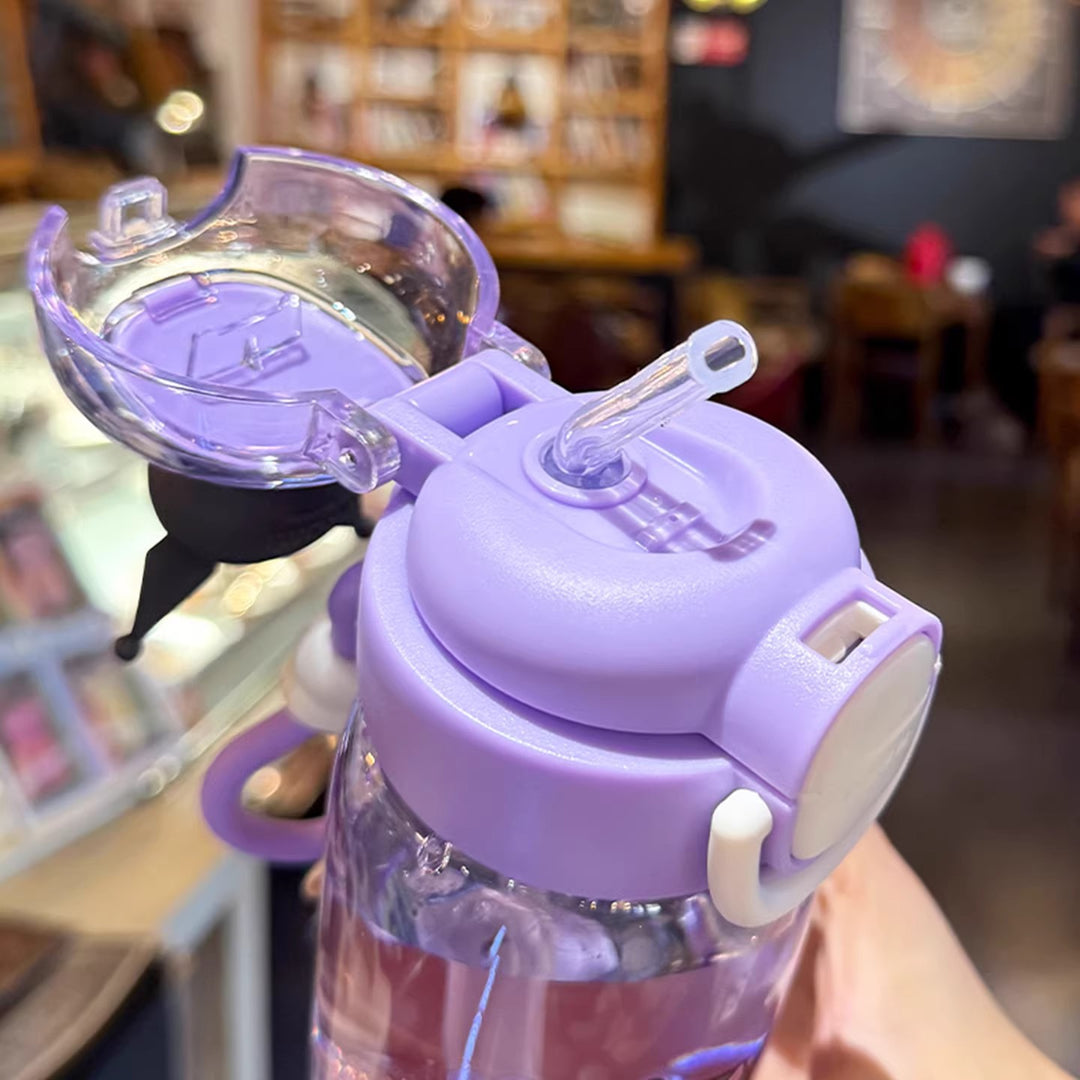 Women's water bottle with interactive lid and cute character design Stornfield
