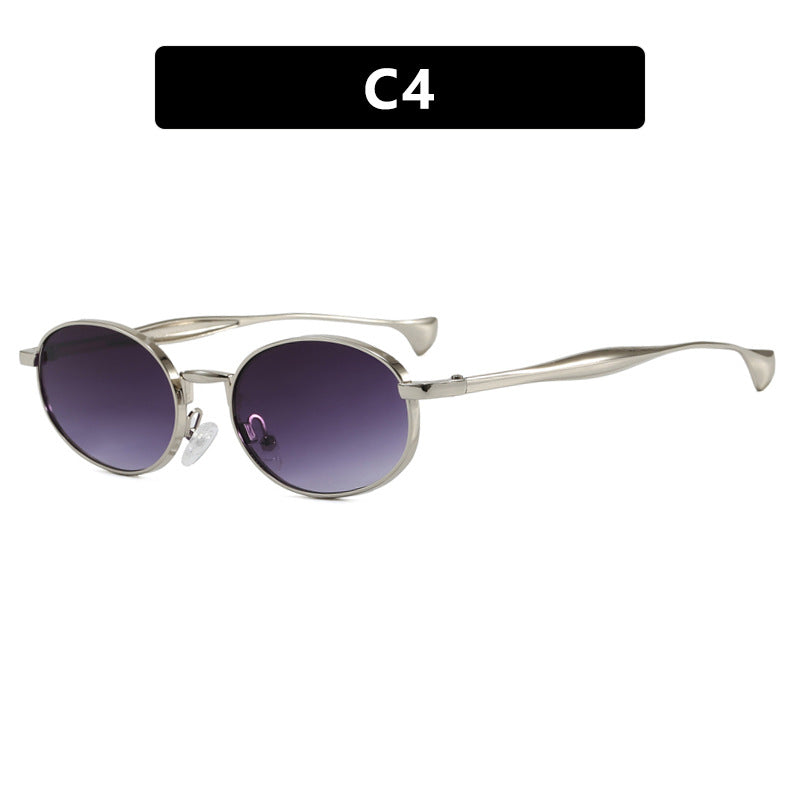 Women's robust round sunglasses with mirrored lenses Stornfield