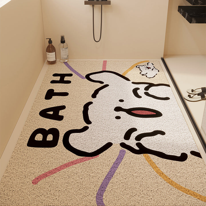 Playful Puzzle-Themed Bathroom Mat