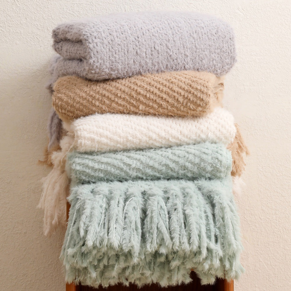 Cozy Textured Plush Throw Blanket